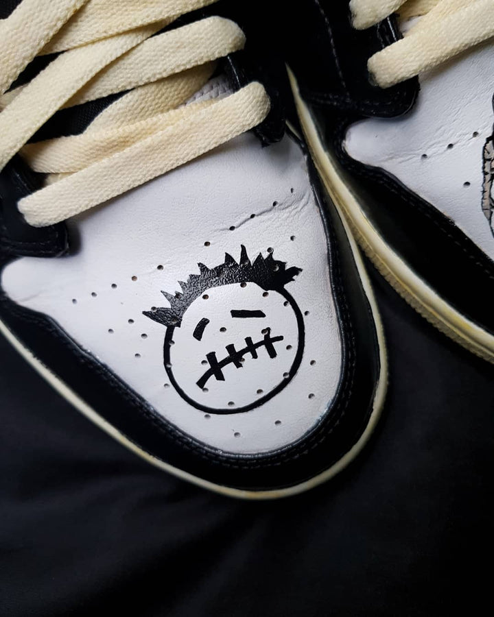 Cartoon Role Black Dark Brown Custom Air Jordan 1