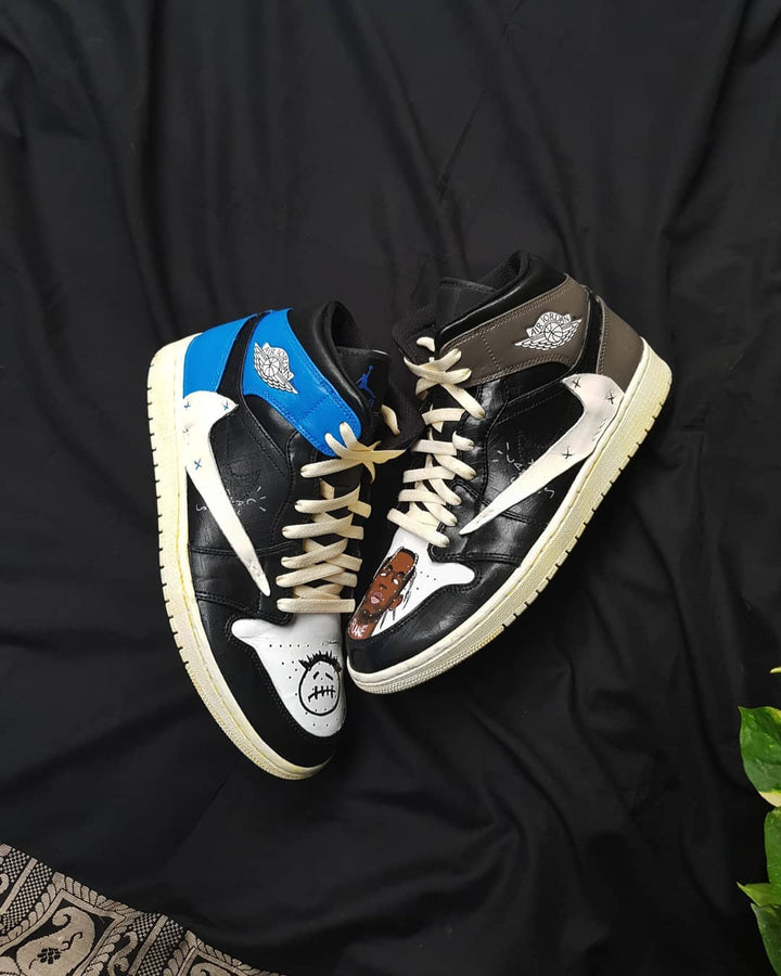 Cartoon Role Black Dark Brown Custom Air Jordan 1