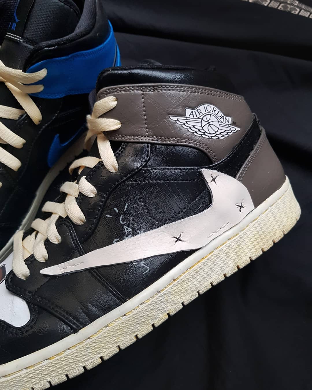Cartoon Role Black Dark Brown Custom Air Jordan 1