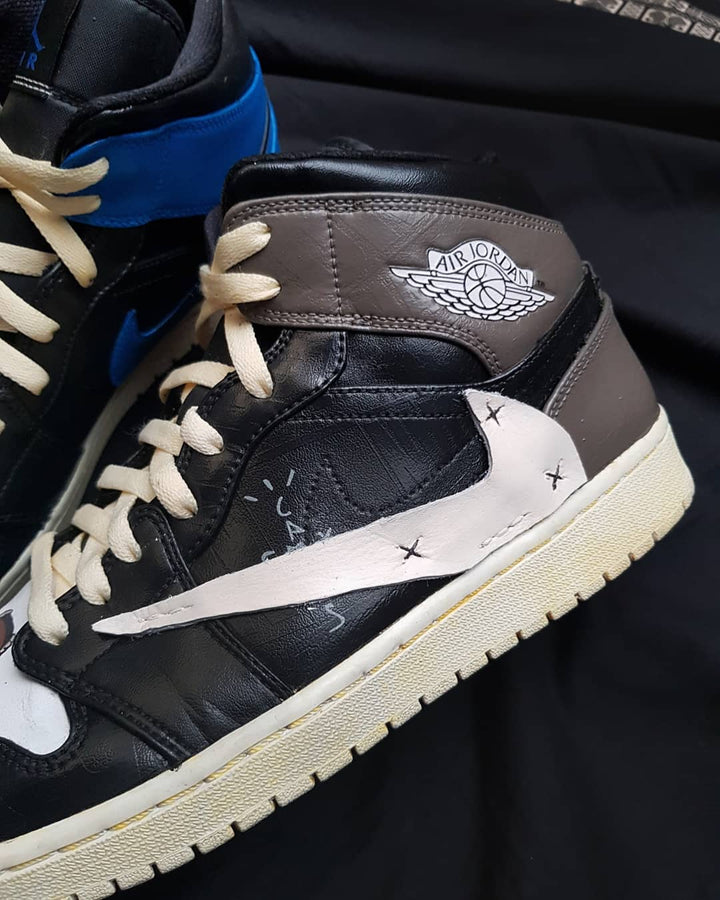 Cartoon Role Black Dark Brown Custom Air Jordan 1