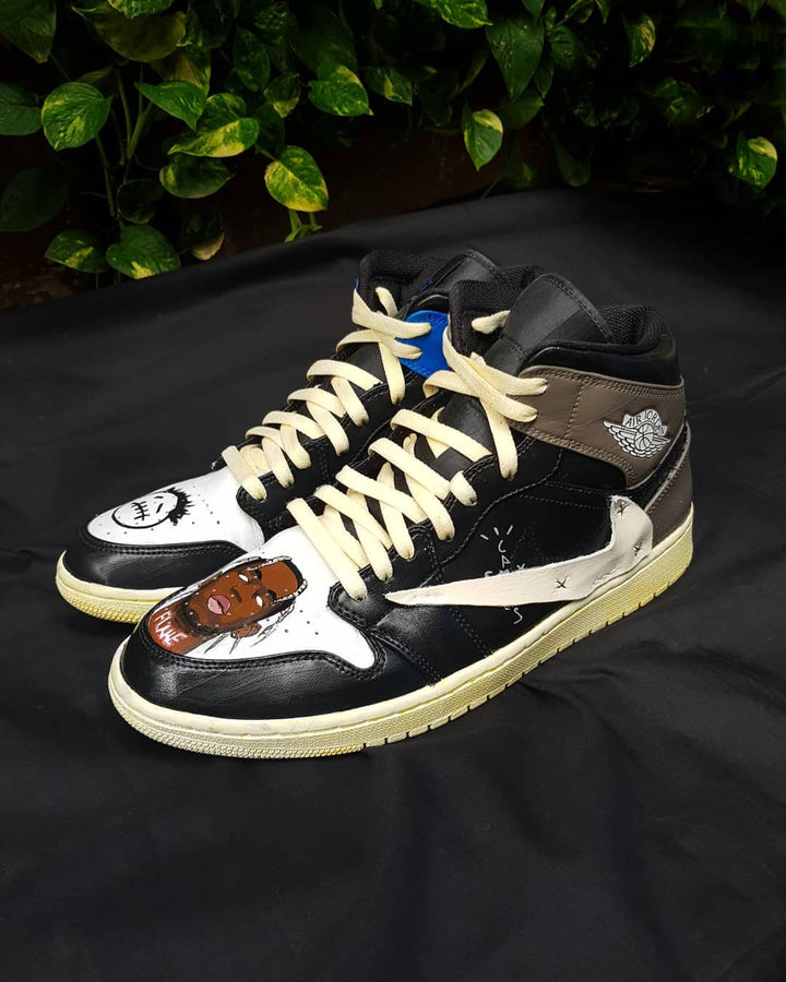 Cartoon Role Black Dark Brown Custom Air Jordan 1