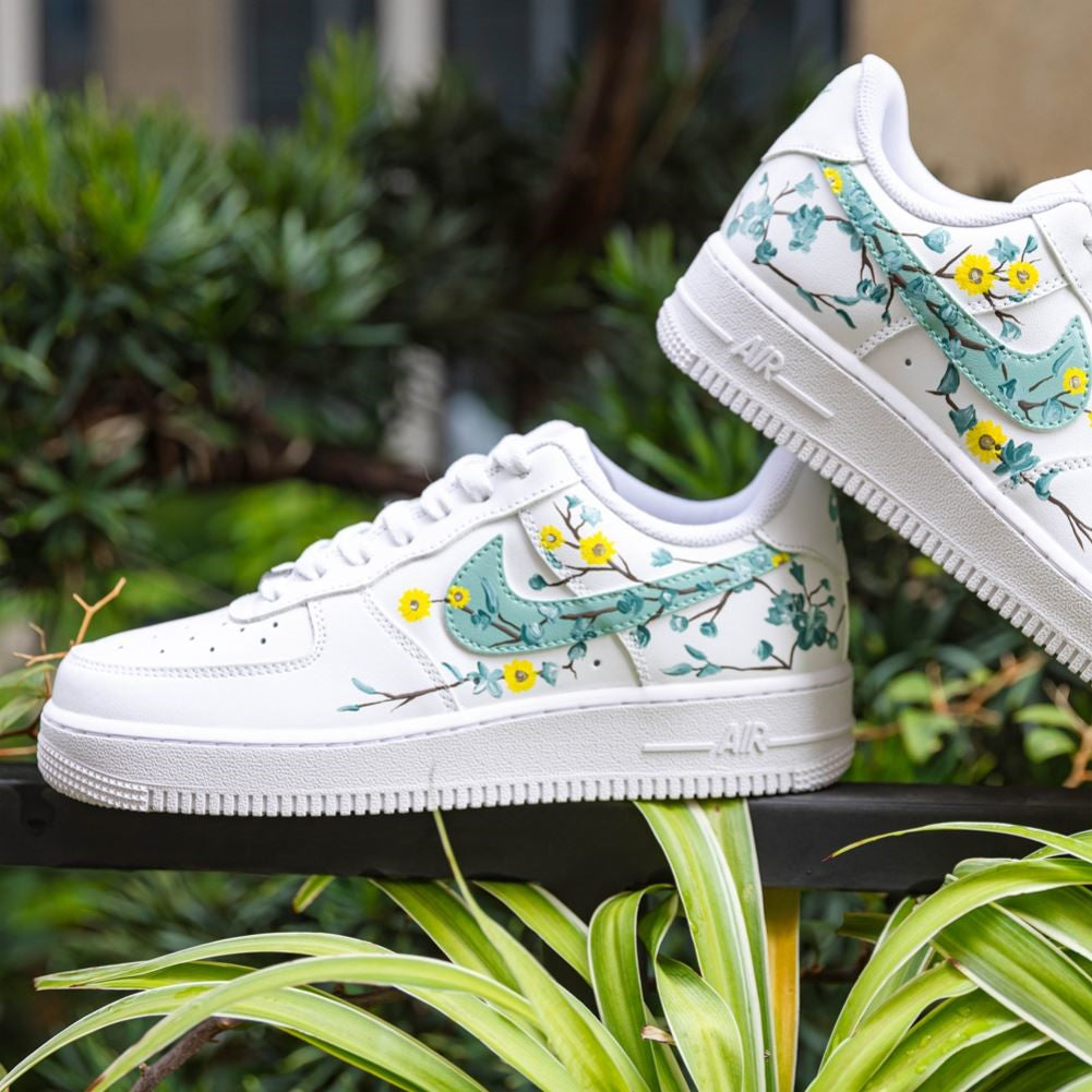 Yellow Green Flower Custom Air Force 1