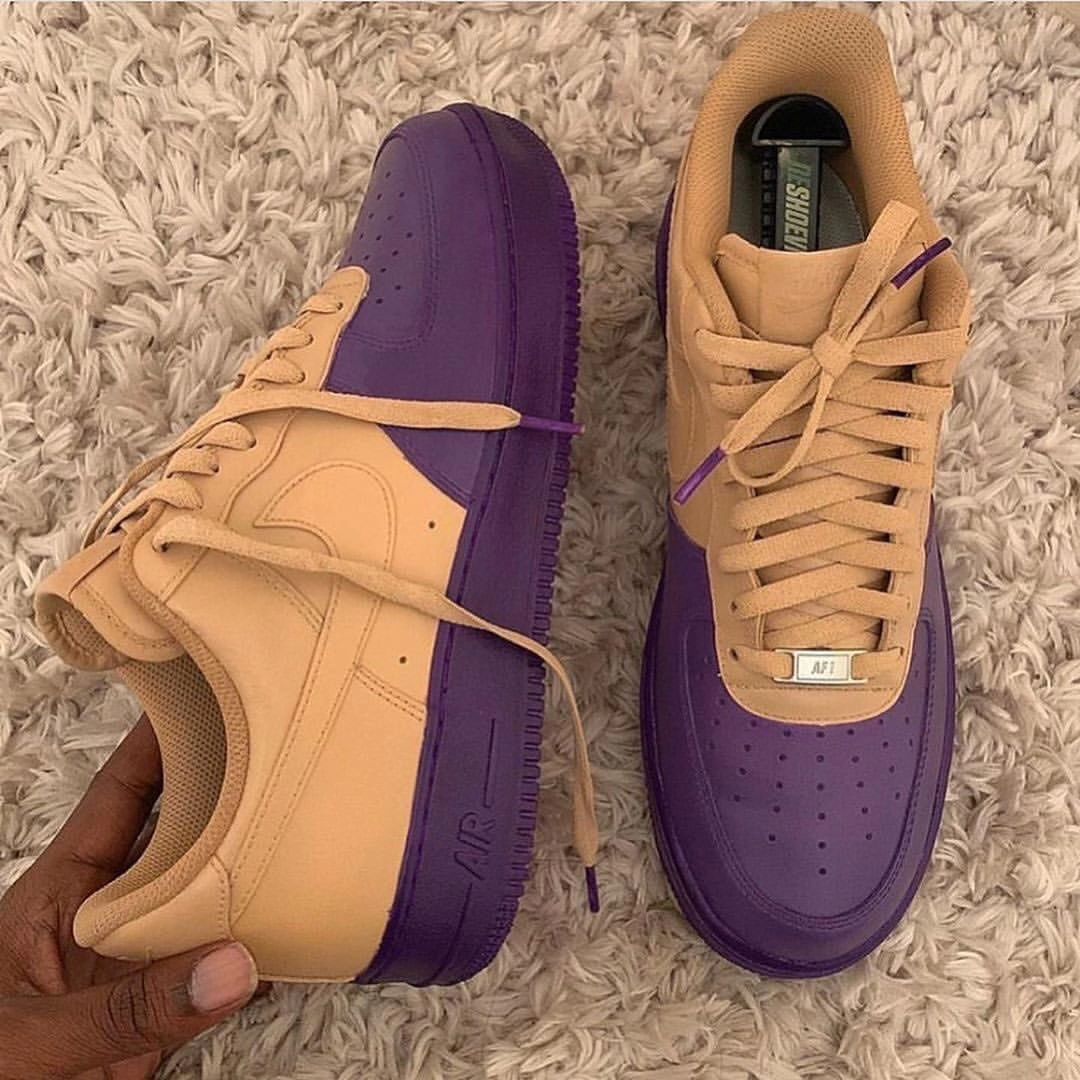 Purple Khaki Custom Nike Air Force 1