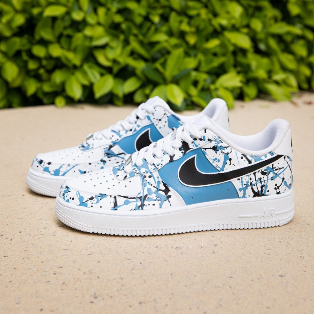 Black Blue Splatter Custom Air Force 1