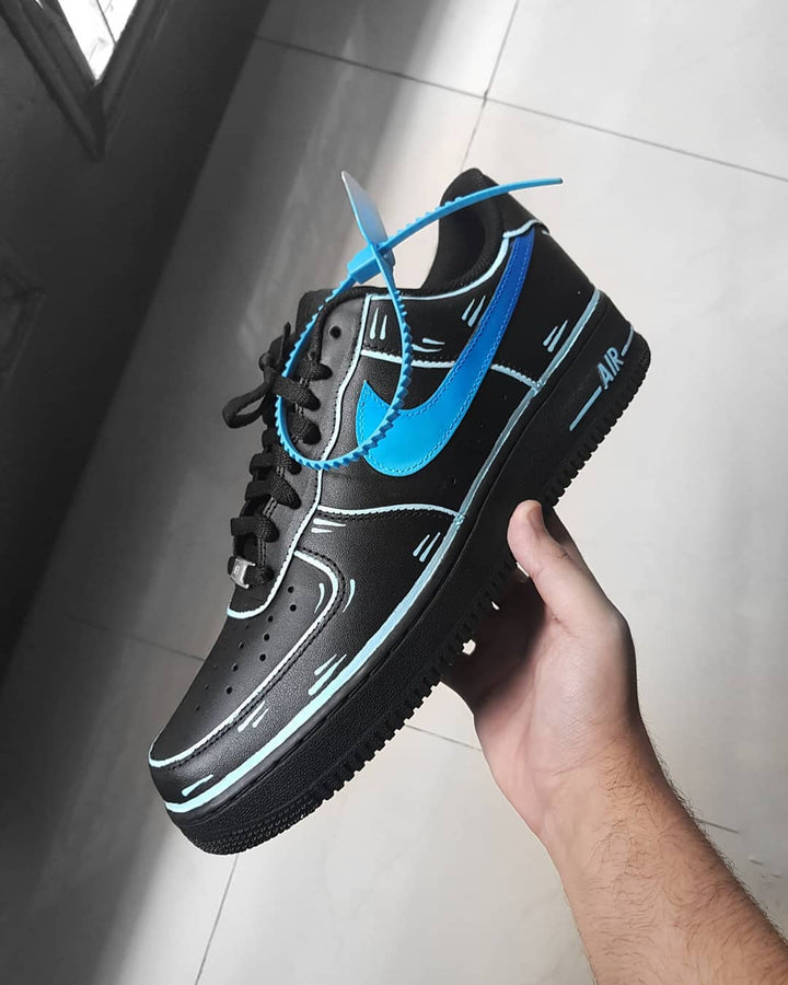 Black Blue Sense of Future Custom Air Force 1