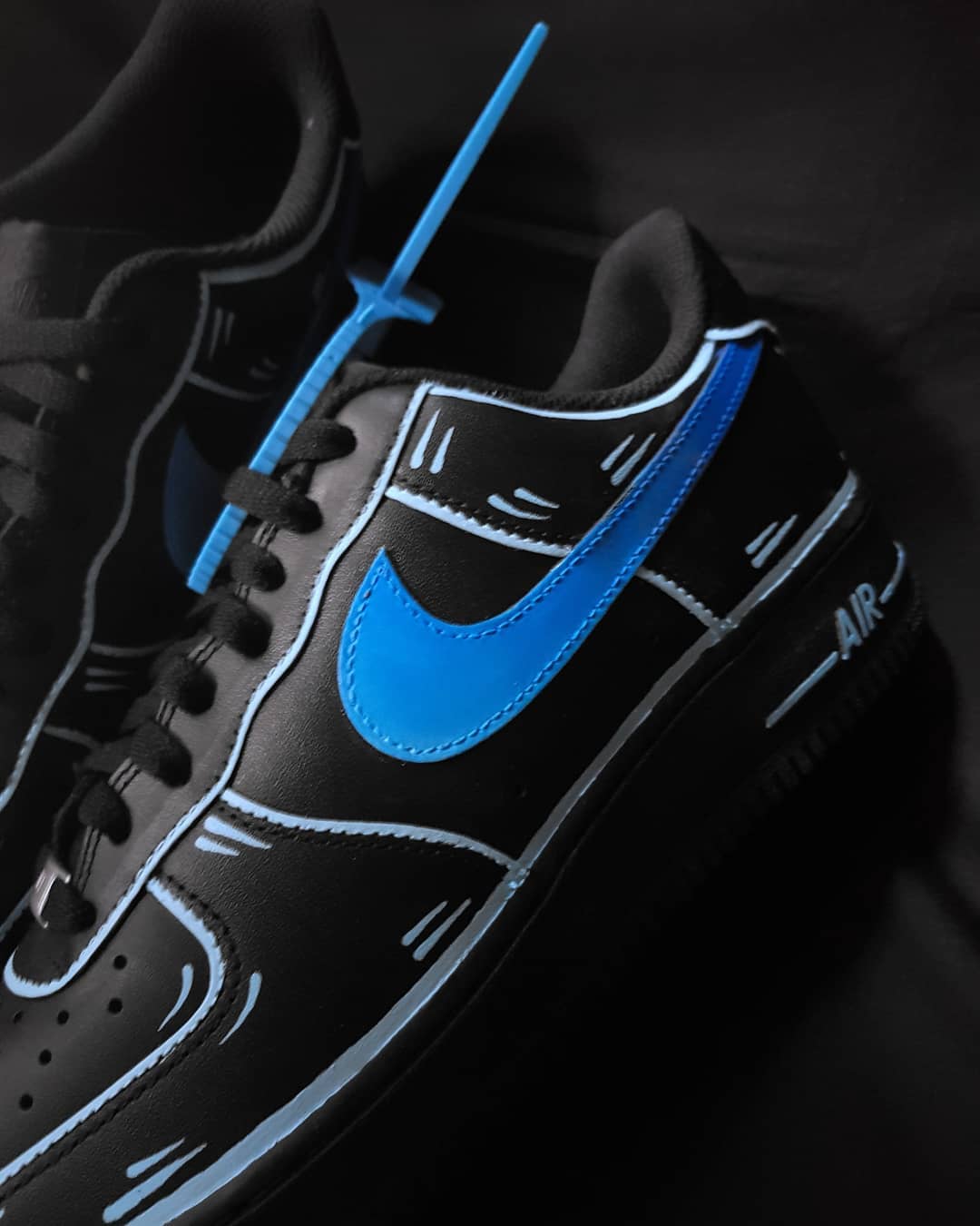 Black Blue Sense of Future Custom Air Force 1