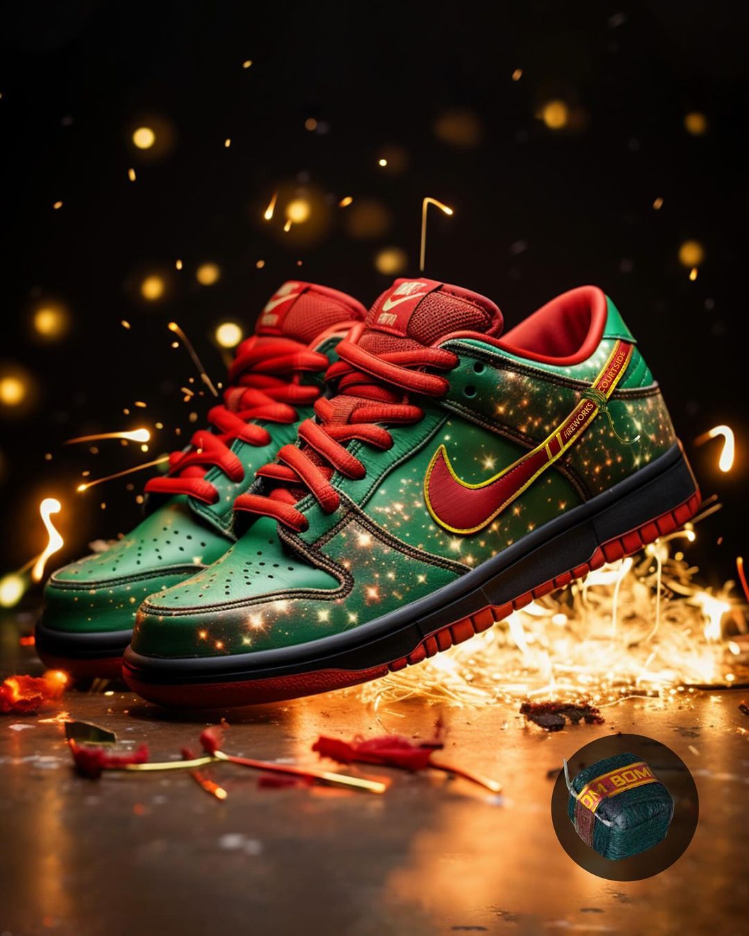 Red Green Spark Custom Air Force 1