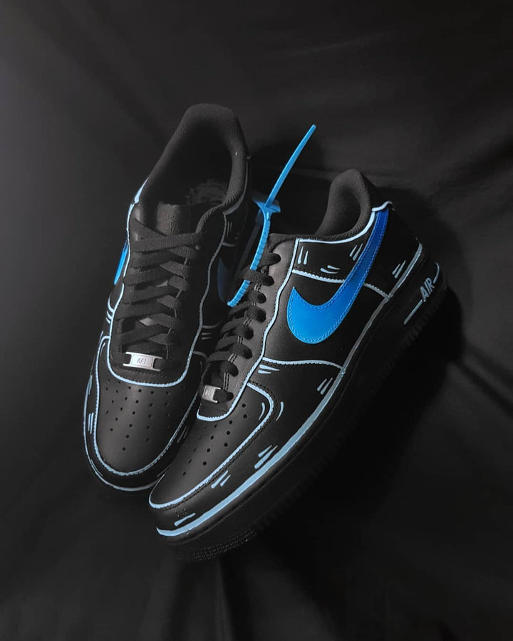 Black Blue Sense of Future Custom Air Force 1