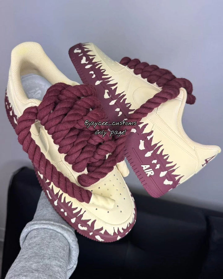 Purple Extra Lace Fire Custom Air Force 1