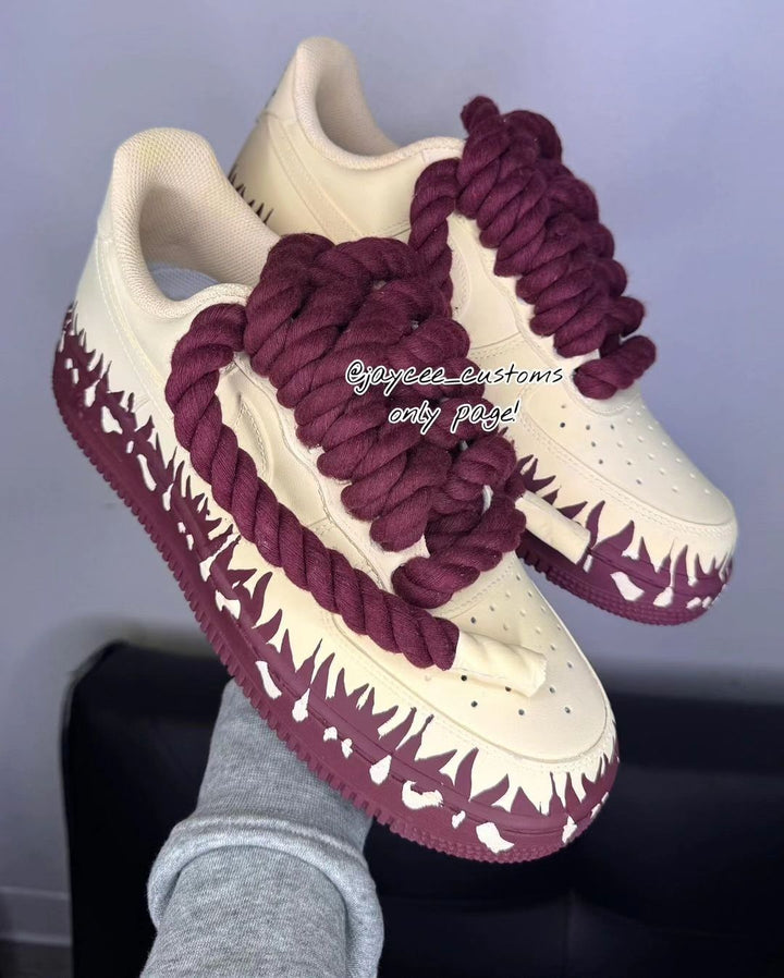 Purple Extra Lace Fire Custom Air Force 1