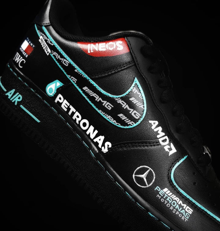 Black White Font Custom Air Force 1