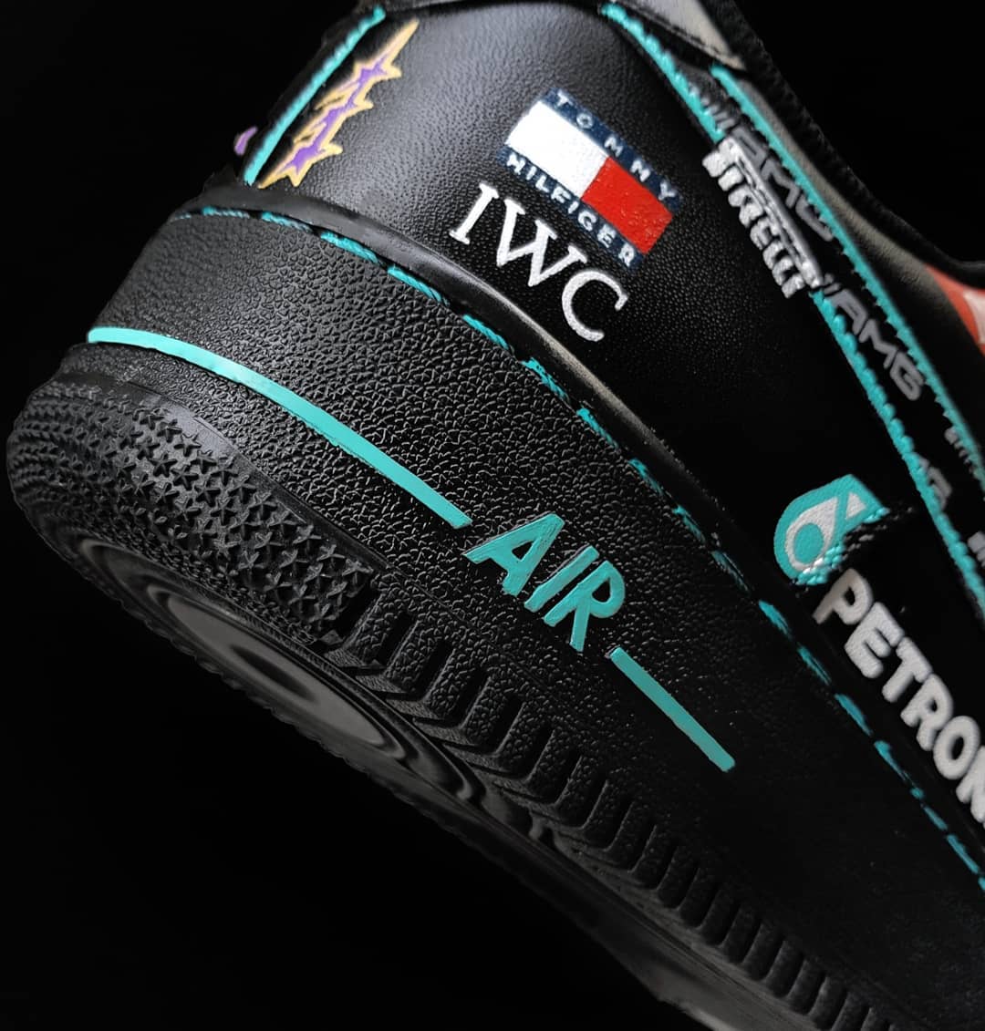 Black White Font Custom Air Force 1