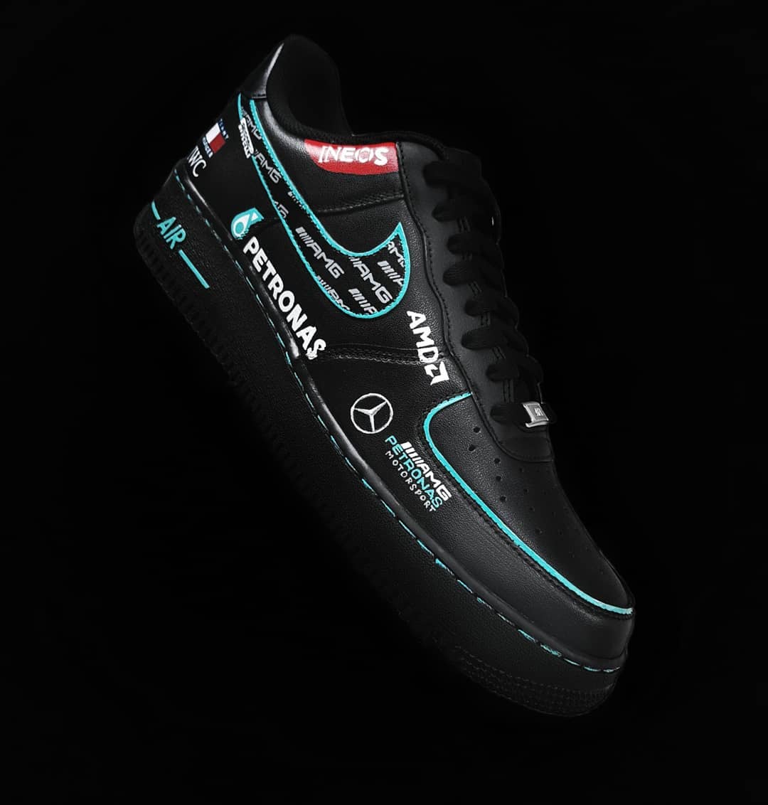 Black White Font Custom Air Force 1