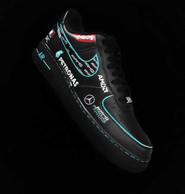 Black White Font Custom Air Force 1