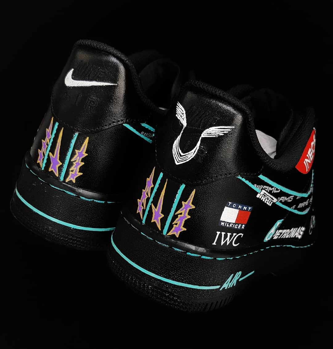 Black White Font Custom Air Force 1