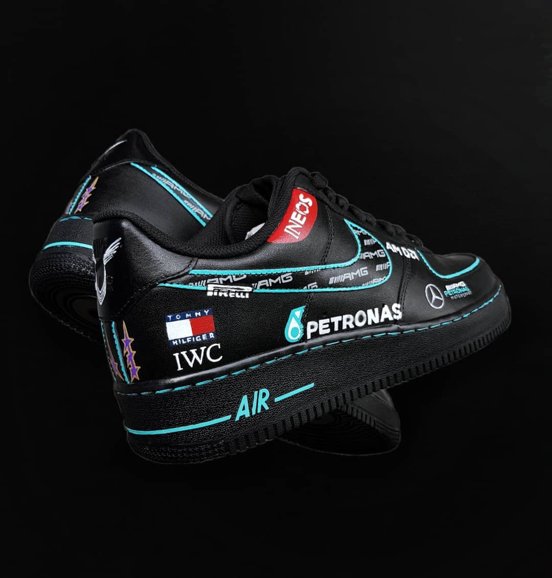 Black White Font Custom Air Force 1