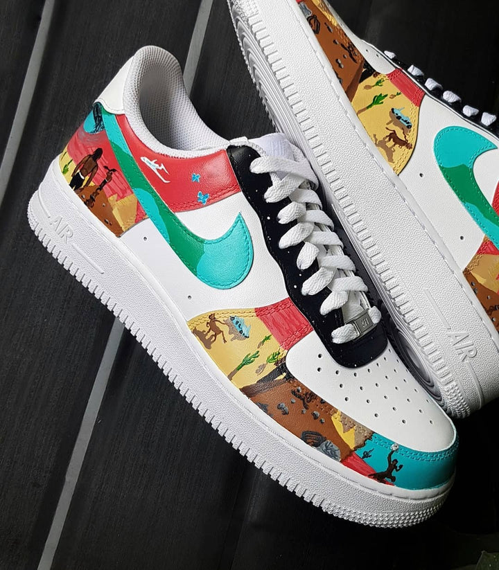 Sunset Desert Travelling Red Green Brown Custom Air Force 1