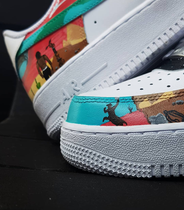 Sunset Desert Travelling Red Green Brown Custom Air Force 1