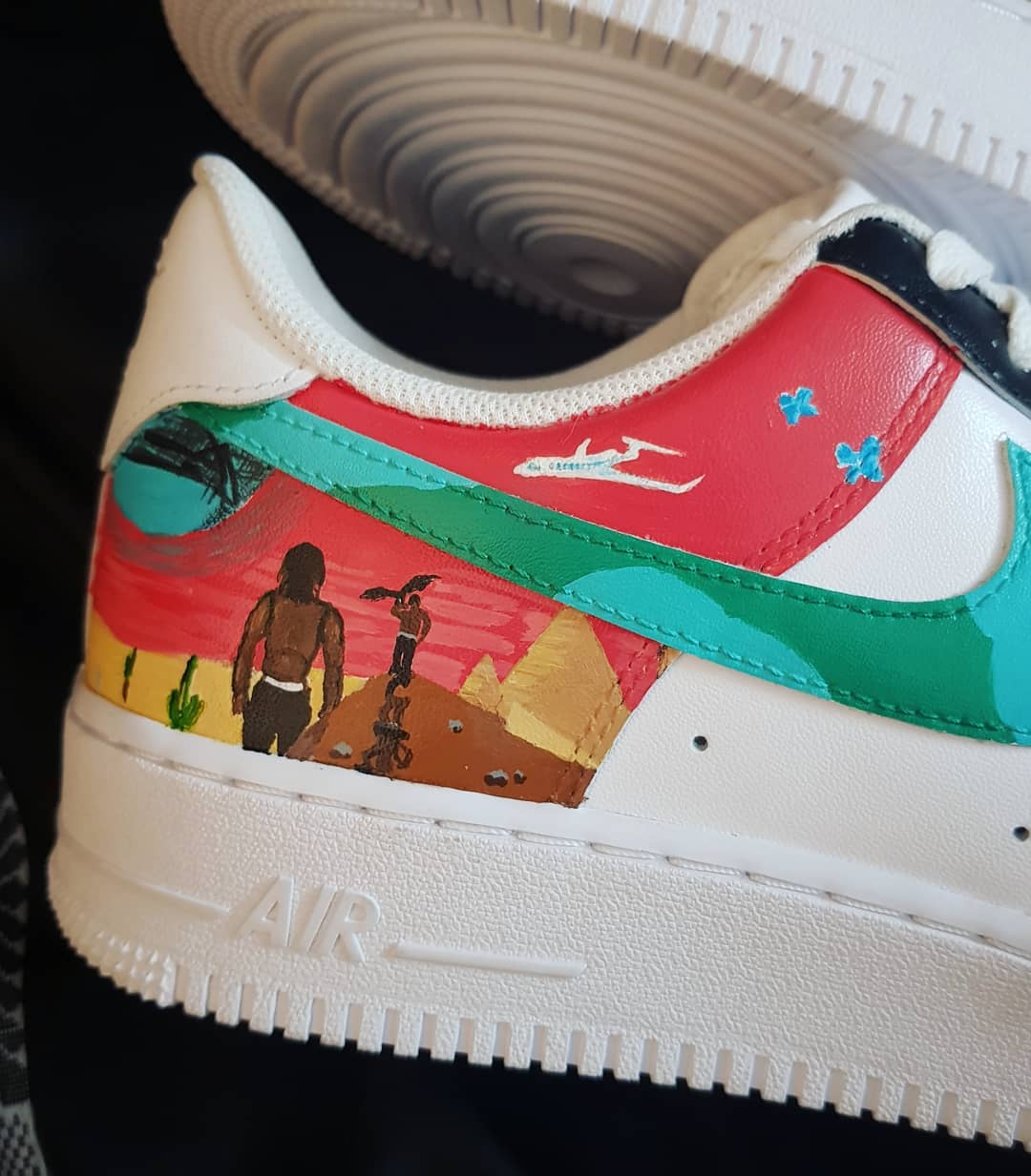 Sunset Desert Travelling Red Green Brown Custom Air Force 1