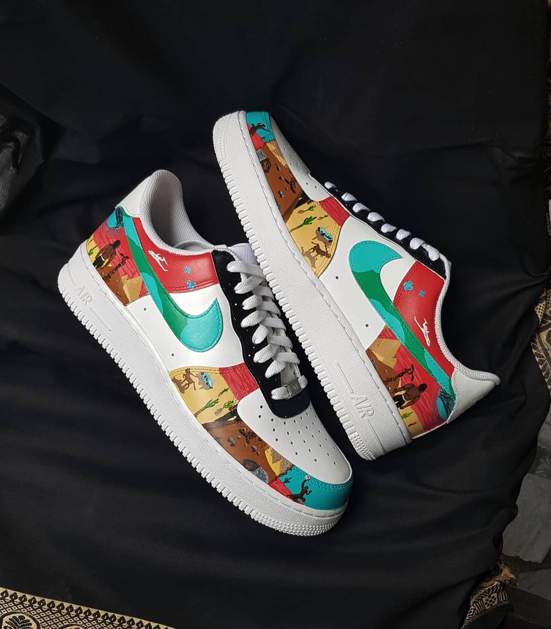 Sunset Desert Travelling Red Green Brown Custom Air Force 1