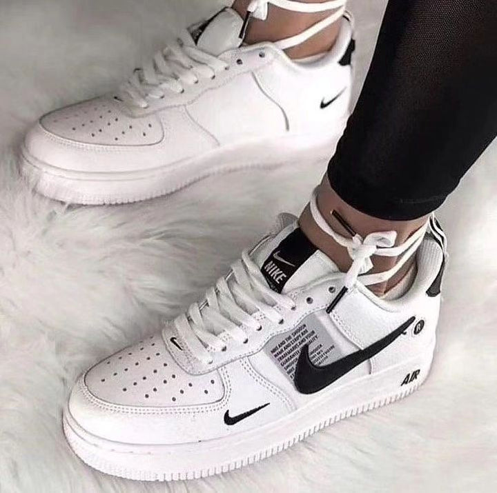 Black Swoosh Font Custom Air Force 1