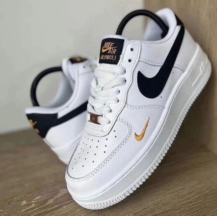 Black Swoosh Font Custom Air Force 1