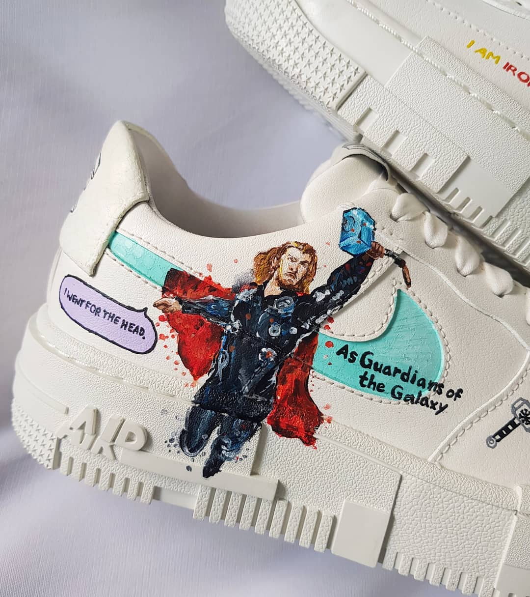 Super Hero Red Blue Brown Custom Air Force 1