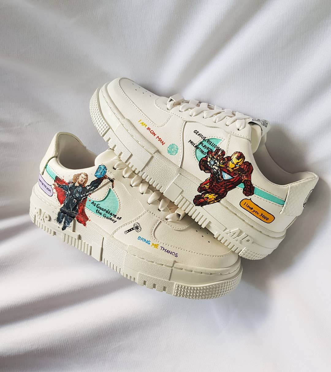 Super Hero Red Blue Brown Custom Air Force 1