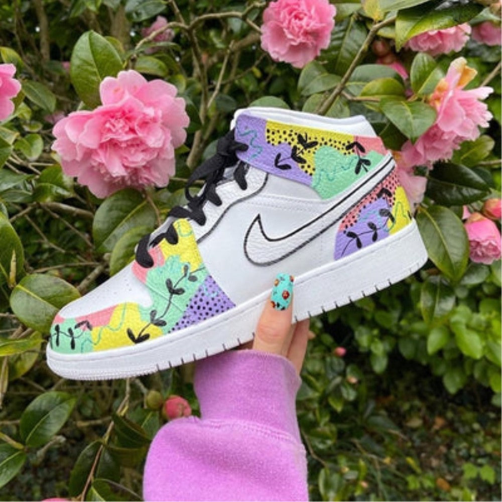 Colorful Flowers Custom Air Jordan 1