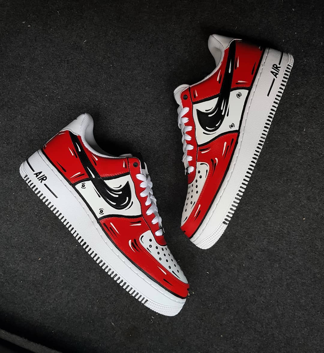 custom air force 1 red and black