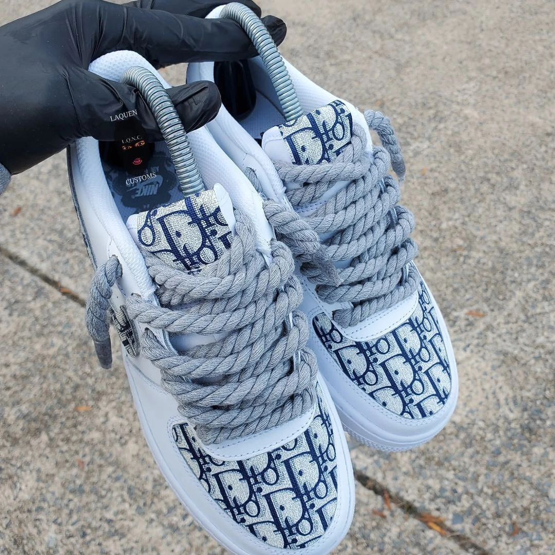 Extra Lace Dioor Logo Custom Air Force 1