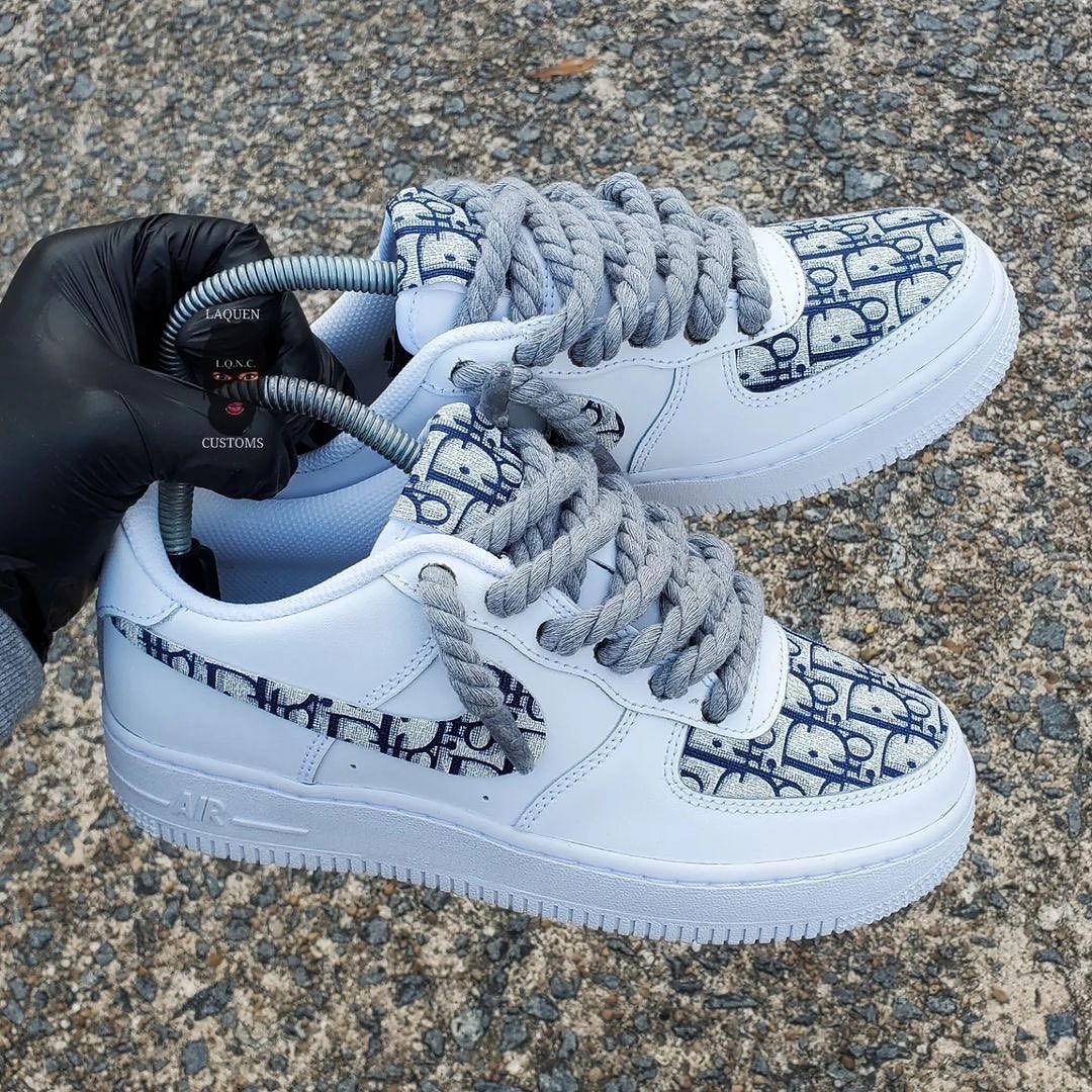 Extra Lace Dioor Logo Custom Air Force 1