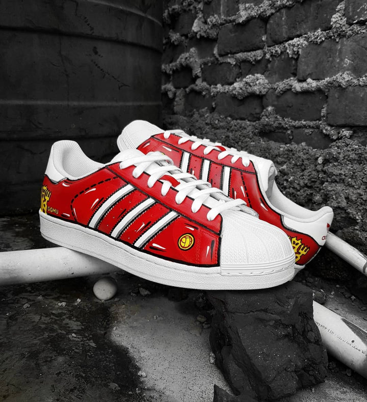 Cartoon Red White Custom Adidas