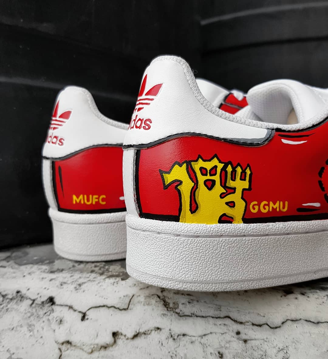 Cartoon Red White Custom Adidas