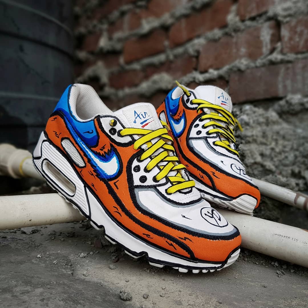 Orange Blue  Yellow Custom Air Jordan 4