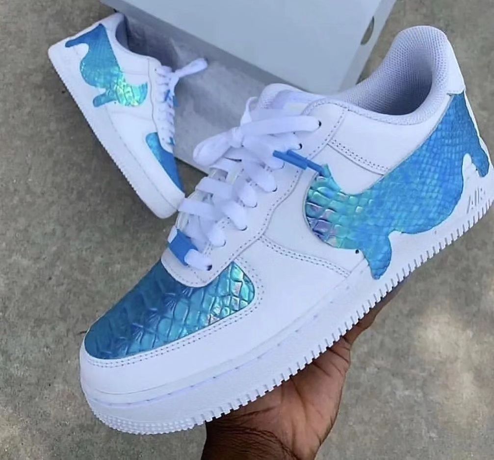 Blue Shine Custom Air Force 1