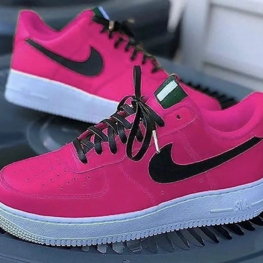 Pink Black Swoosh Custom Air Force 1