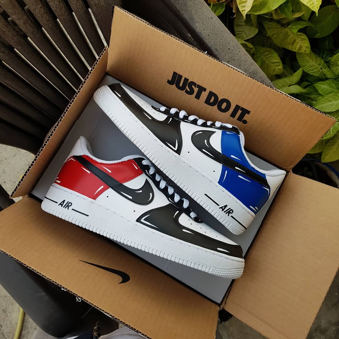 Red Blue Black Custom Air Force 1