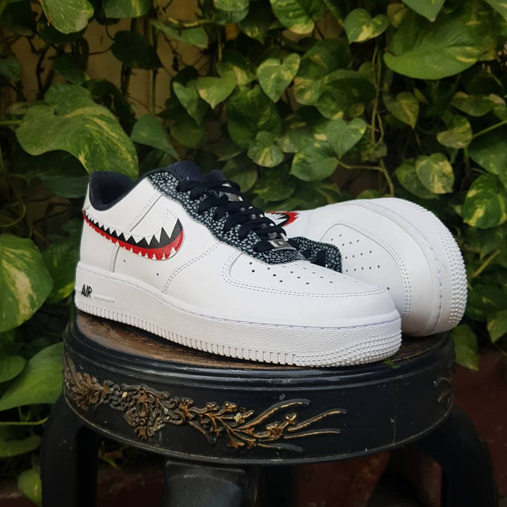 Jagged Black Red Custom Air Force 1
