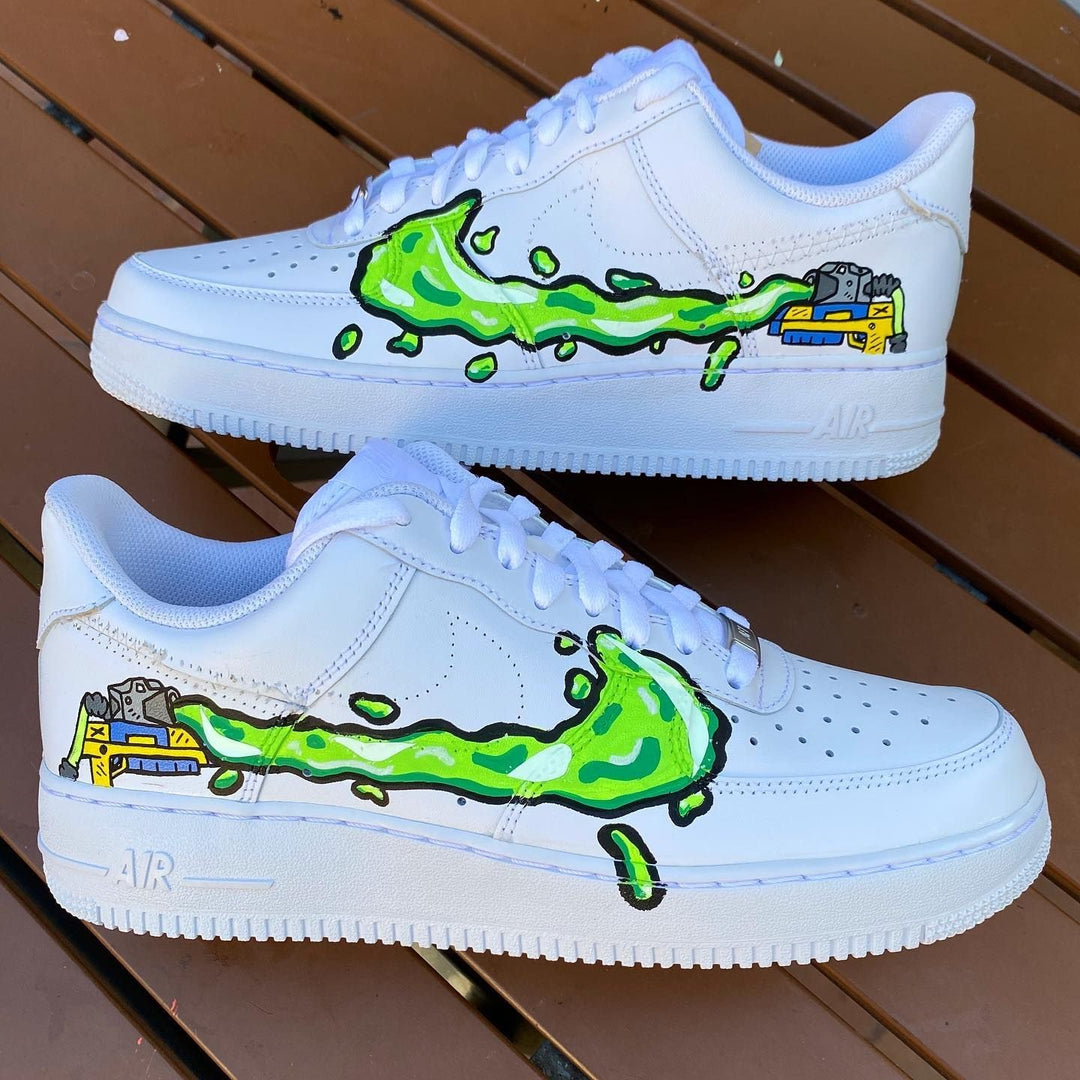 Comic Green Swoosh Custom Air Force 1