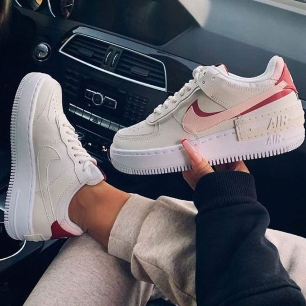 Beige Red Shadow Custom Air Force 1
