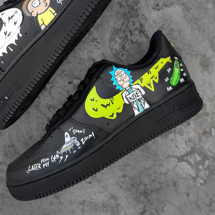 Cartoon Role Black Green White Yellow Custom Air Force 1