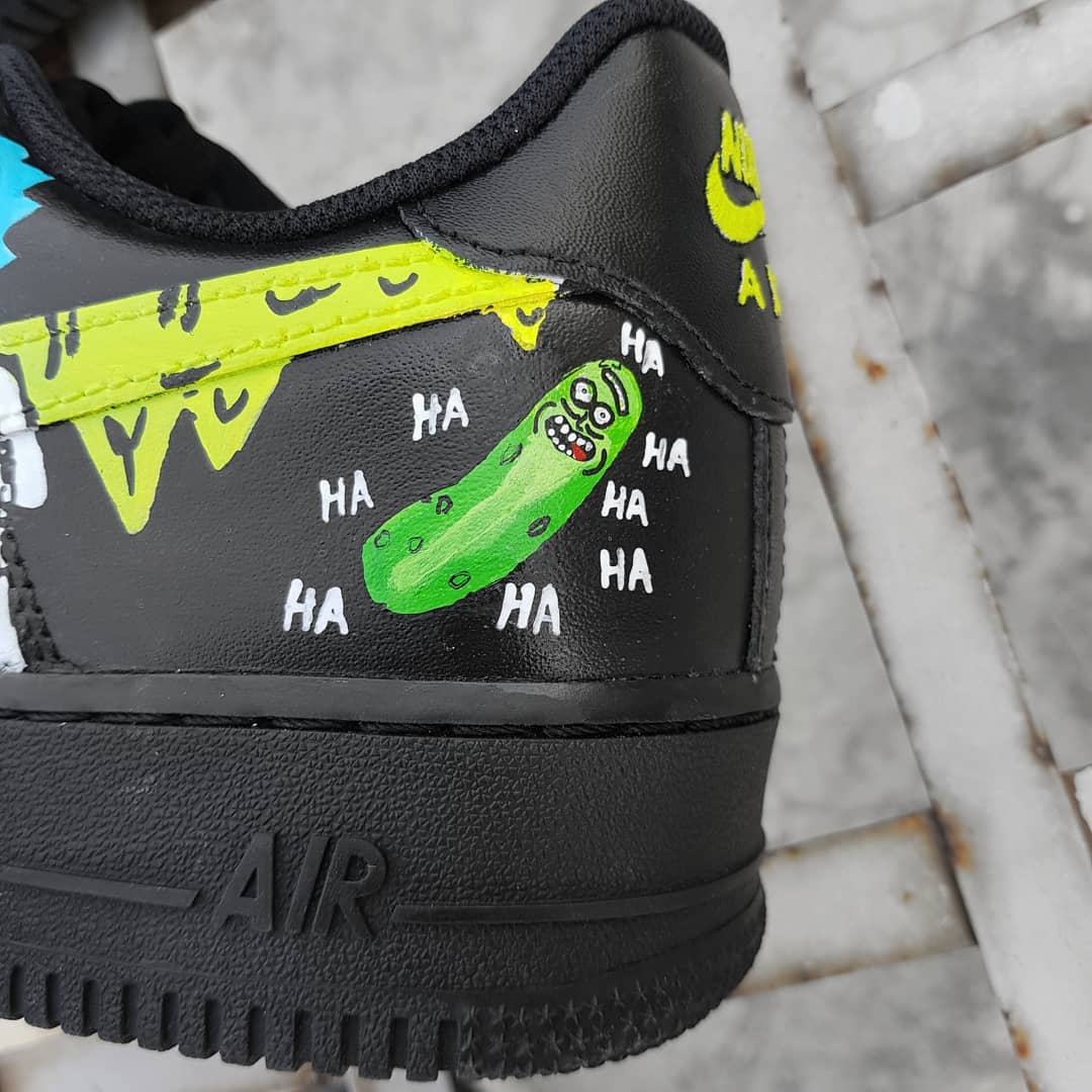 Cartoon Role Black Green White Yellow Custom Air Force 1
