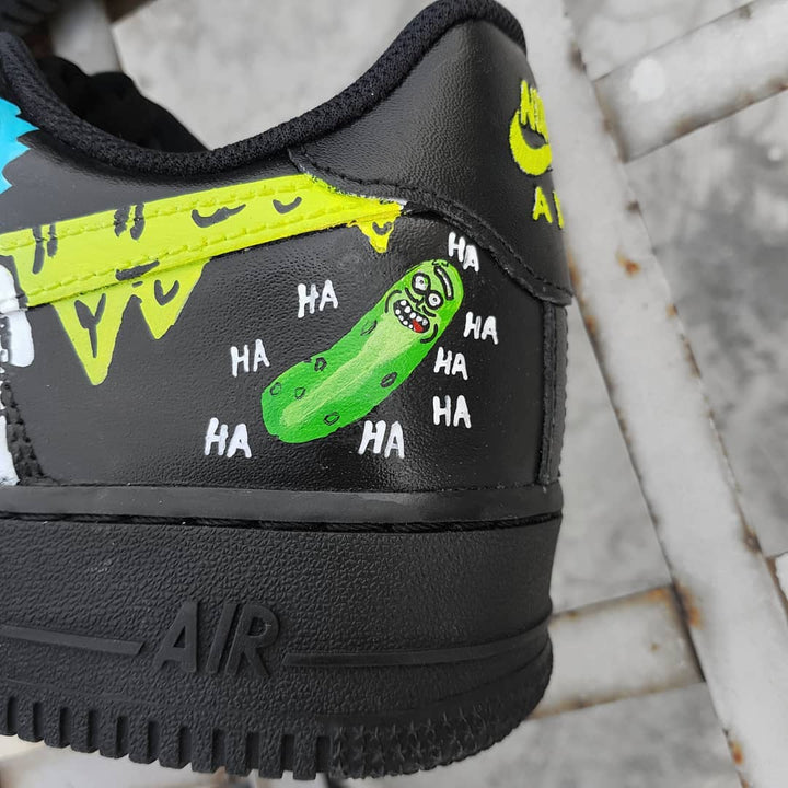 Cartoon Role Black Green White Yellow Custom Air Force 1