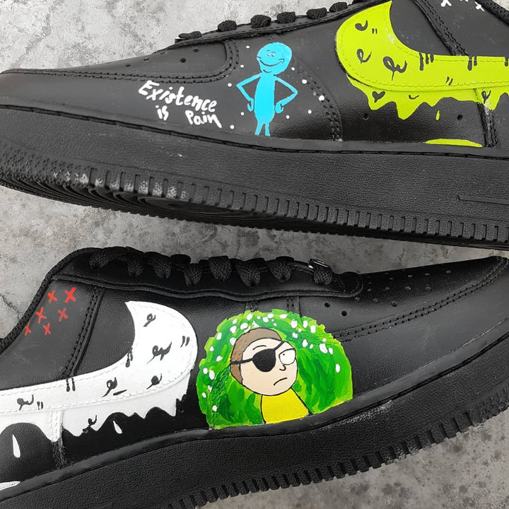 Cartoon Role Black Green White Yellow Custom Air Force 1