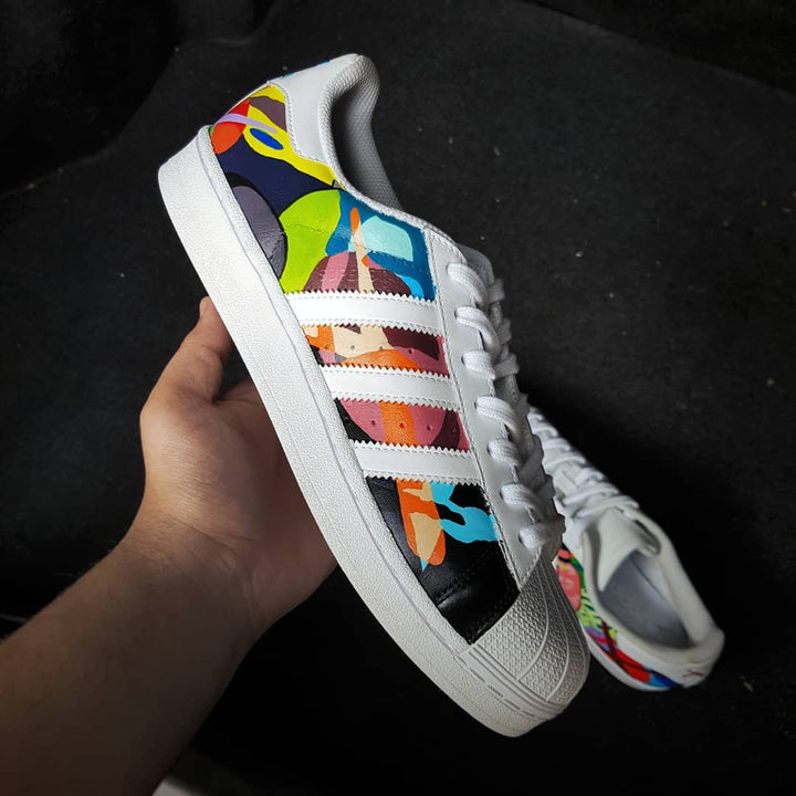 Graffiti Colorful Black Green Red Blue Custom Adidas
