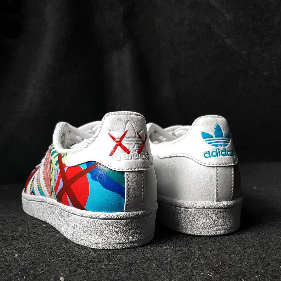 Graffiti Colorful Black Green Red Blue Custom Adidas