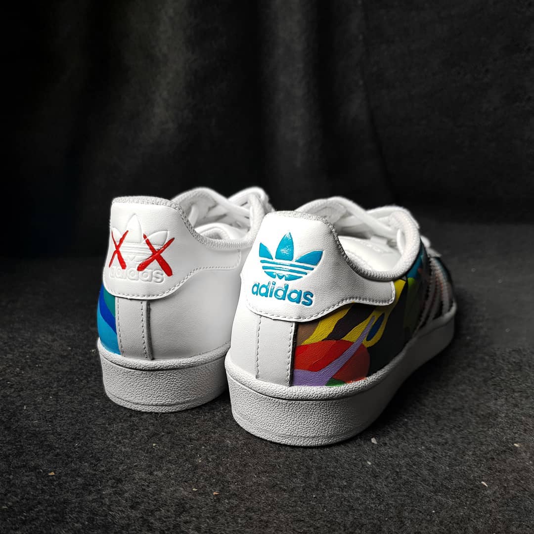 Graffiti Colorful Black Green Red Blue Custom Adidas