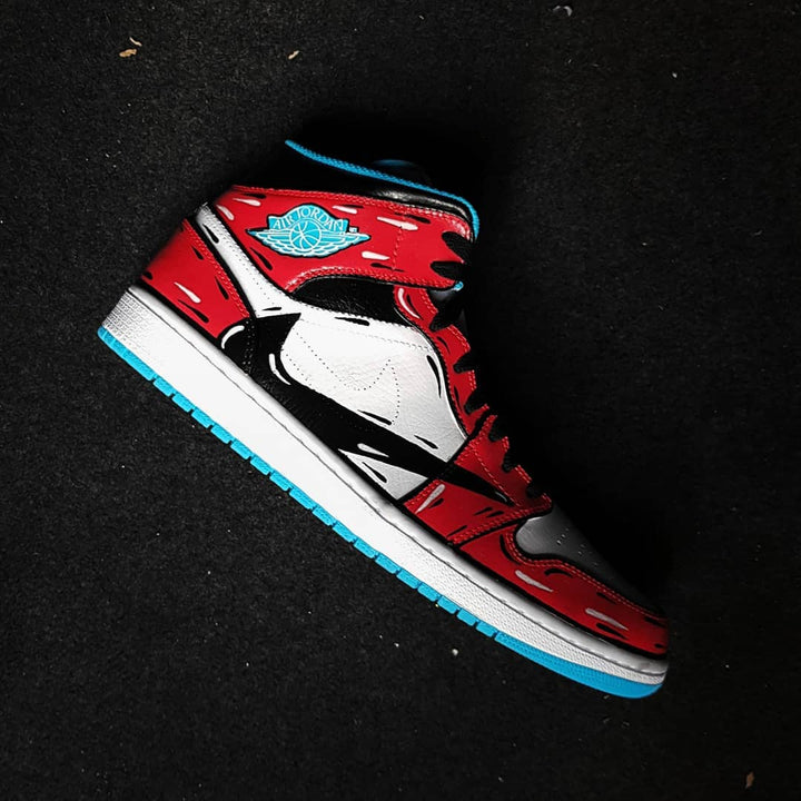 Black Red  Reverse Swoosh Custom Air Jordan 1