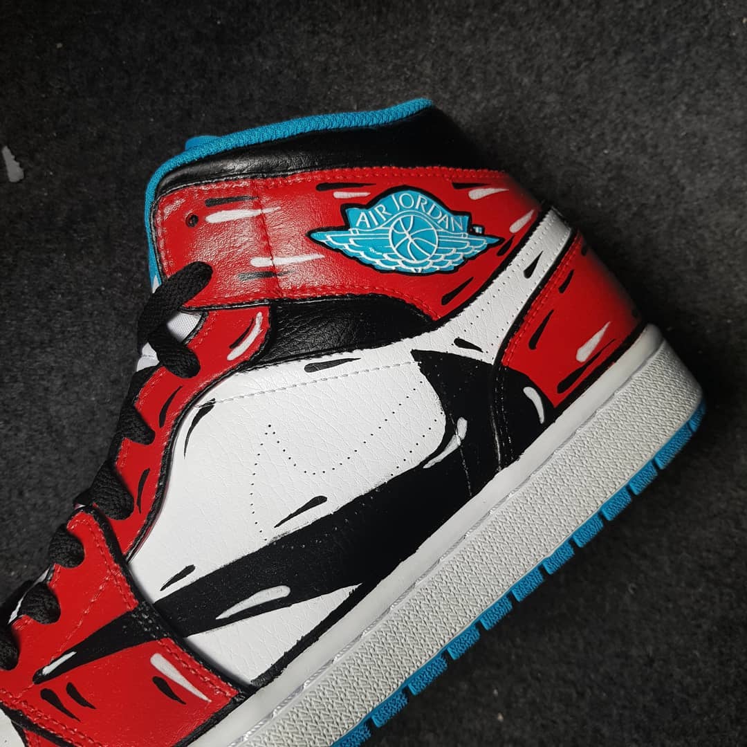 Black Red  Reverse Swoosh Custom Air Jordan 1